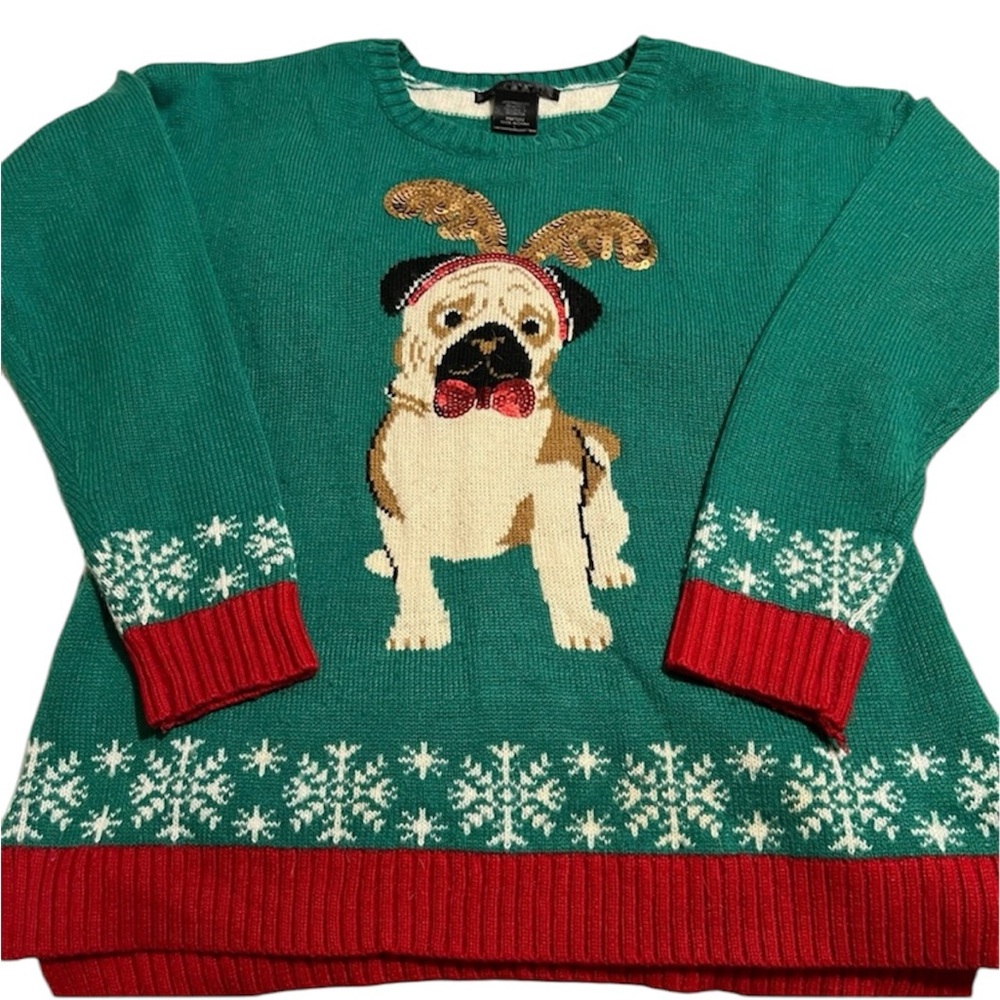United States Sweaters - size Large - Ugly Christmas Sweater with Pug
